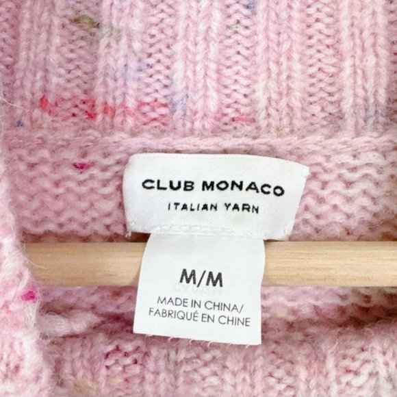 Club Monaco Alpaca Wool Pink Bell Sleeve Confetti Sweater Ocallah Size Medium - Picture 12 of 16